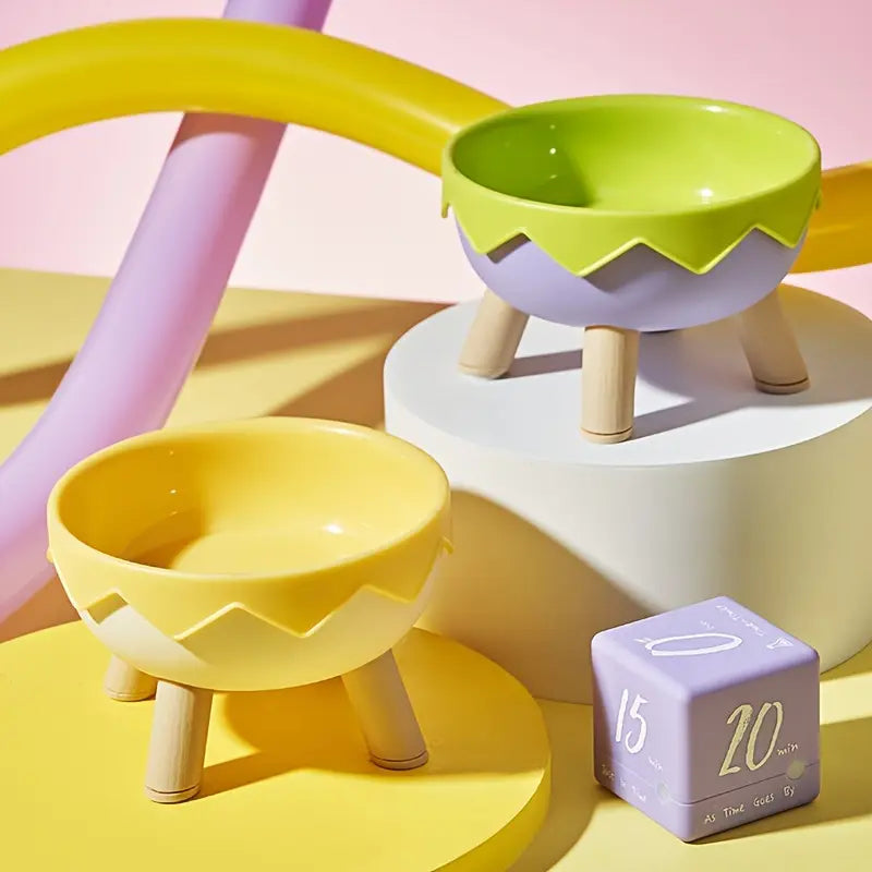 Eggshell-Shaped Elevated Pet Feeding Bowl