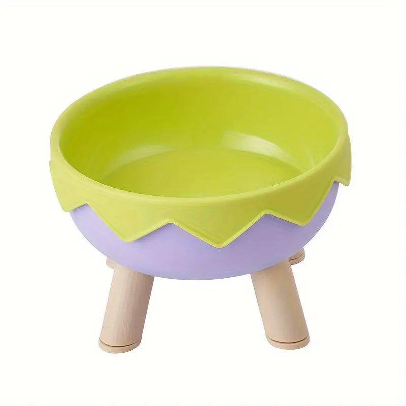 Eggshell-Shaped Elevated Pet Feeding Bowl