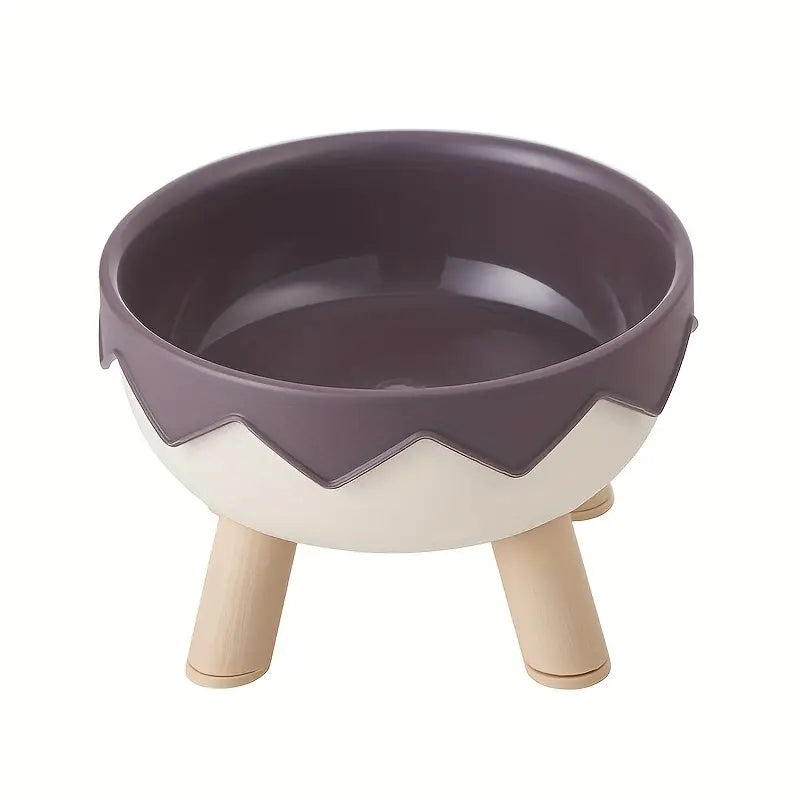 Eggshell-Shaped Elevated Pet Feeding Bowl