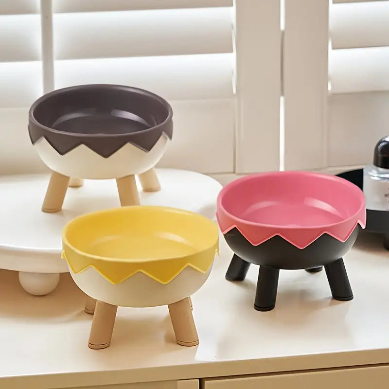 Eggshell-Shaped Elevated Pet Feeding Bowl