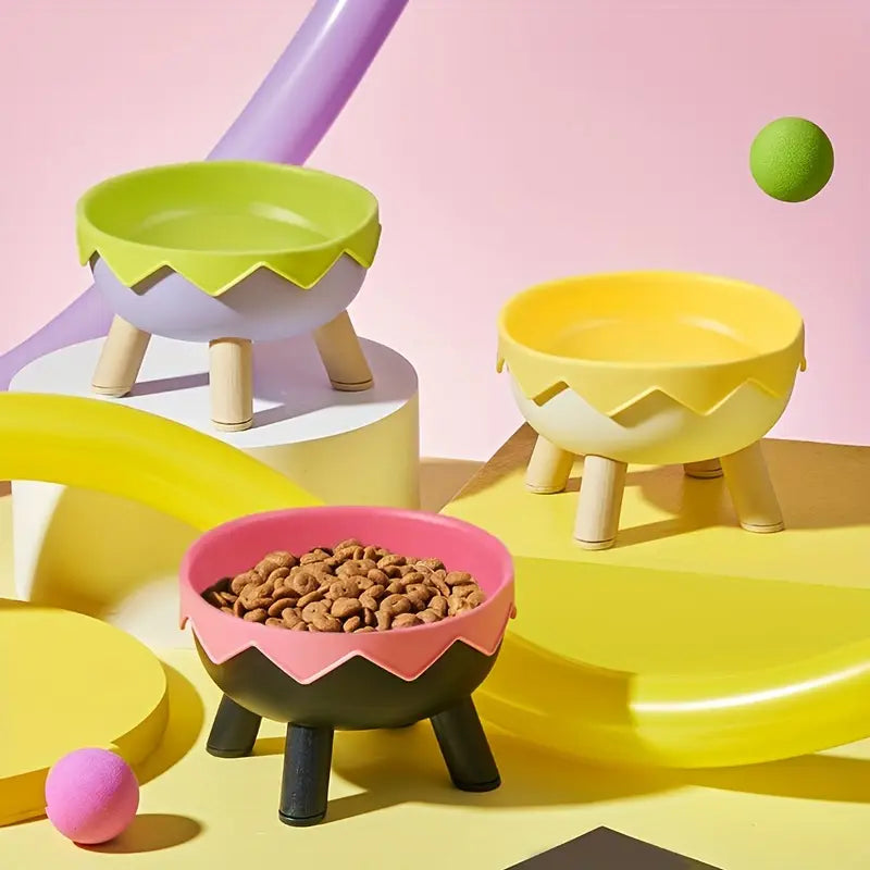 Eggshell-Shaped Elevated Pet Feeding Bowl