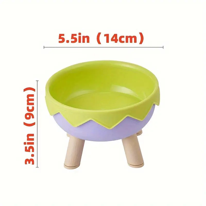 Eggshell-Shaped Elevated Pet Feeding Bowl