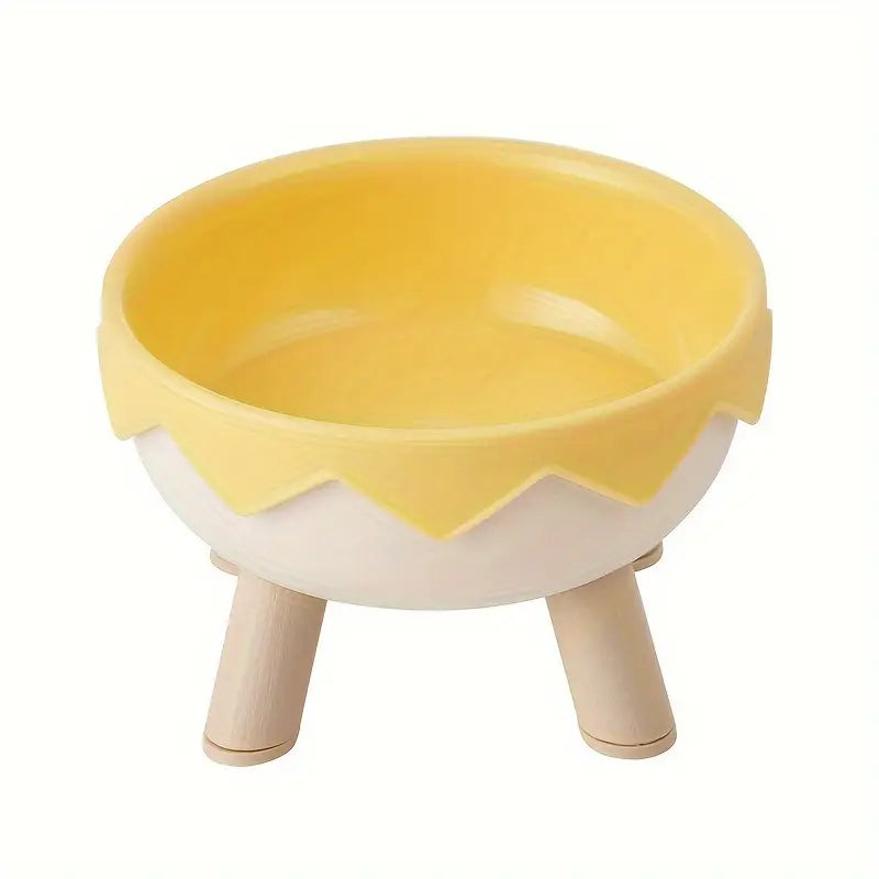 Eggshell-Shaped Elevated Pet Feeding Bowl